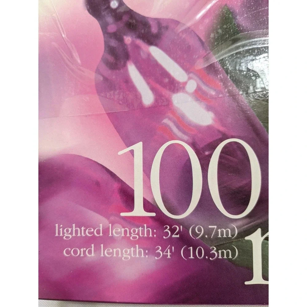 VINTAGE Mini Light Set Purple with Green Cord Halloween/Xmas Indoor/Outdoor 1999